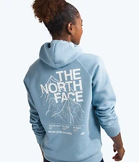 W Places We Love Hoodie Steel Blue TNF White