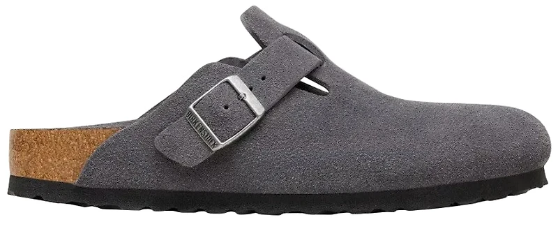 Boston Soft Footbed Suede Tonal Charcoal Narrow Fit