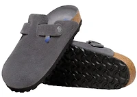 Boston Soft Footbed Suede Tonal Charcoal Narrow Fit