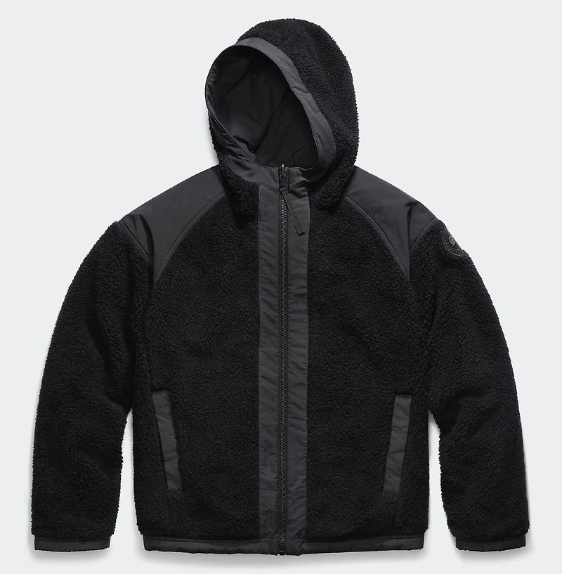 Alberni Reversible Fleece Bomber Black