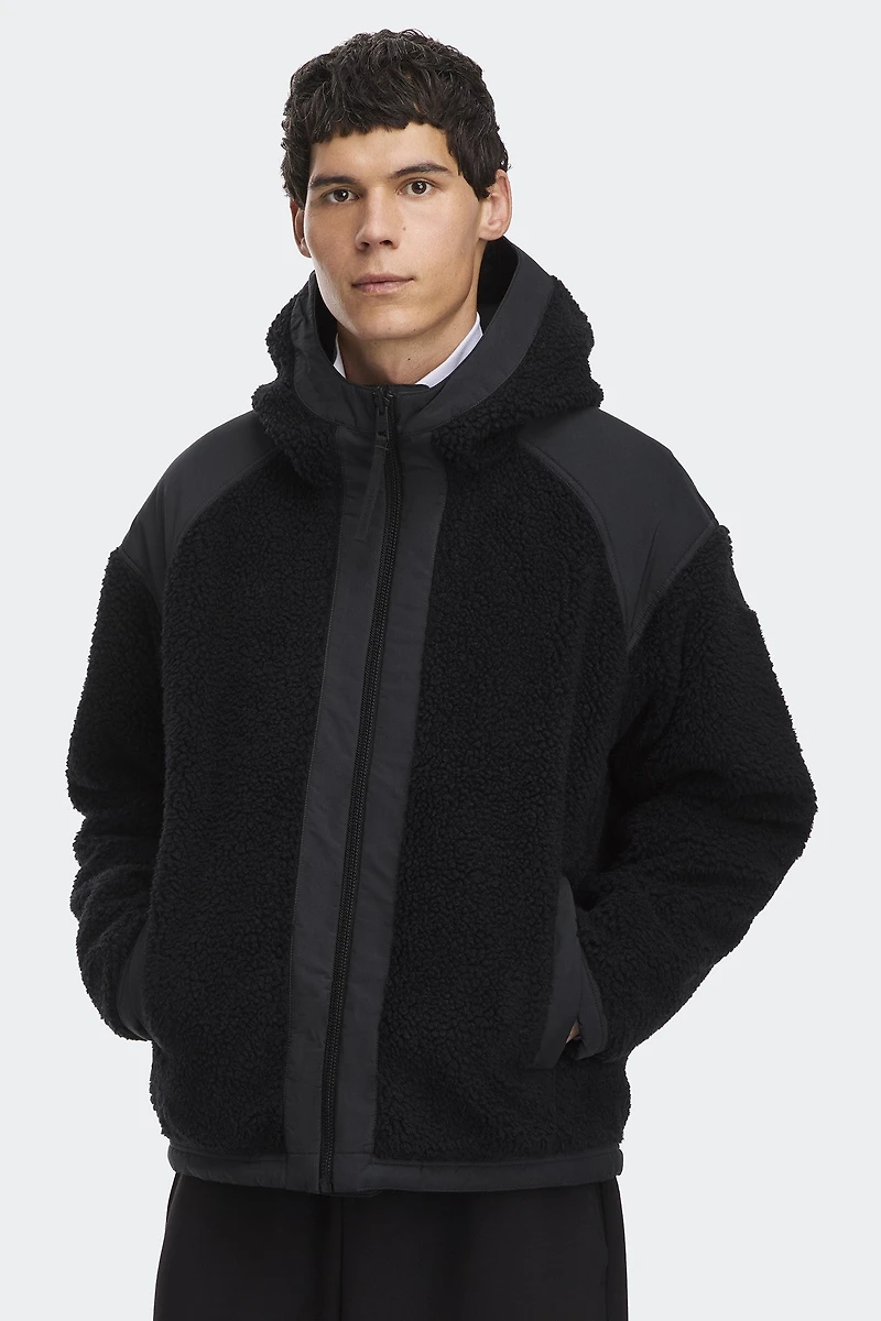 Alberni Reversible Fleece Bomber Black