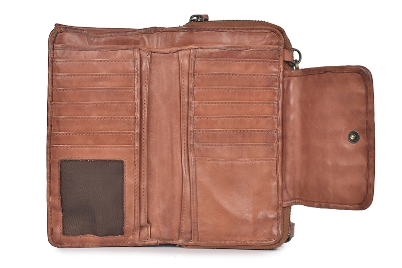 Lusso X-body Wallet Bag Cognac