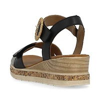 Black Wedge Ankle Strap