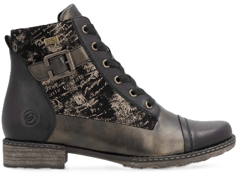 Black Lace Up Fur Lined