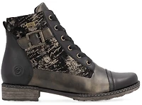 Black Lace Up Fur Lined