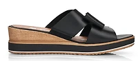 Black Wedge Slide Sandal