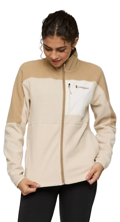Abrazo Fleece Full-zip Jacket Khaki And Cream
