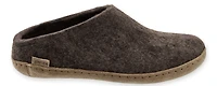 Wool Felt Clog Leather Sole