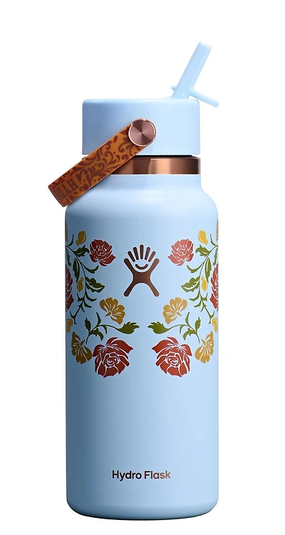 32oz Wide Flex Straw Cap Western Light Blue