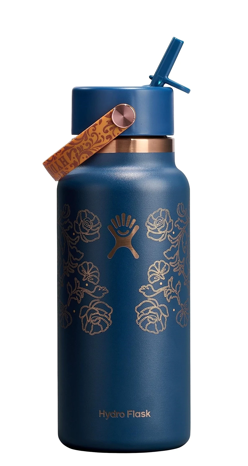 32oz Wide Flex Straw Cap Western Dark Blue