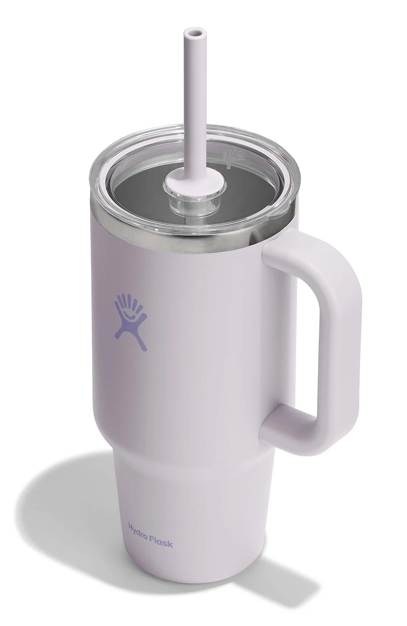 32oz Travel Tumbler Clear Lid Cloud Pink