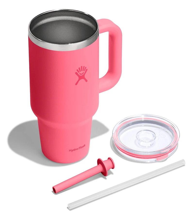 32oz Travel Tumbler Clear Lid Popstar Pink