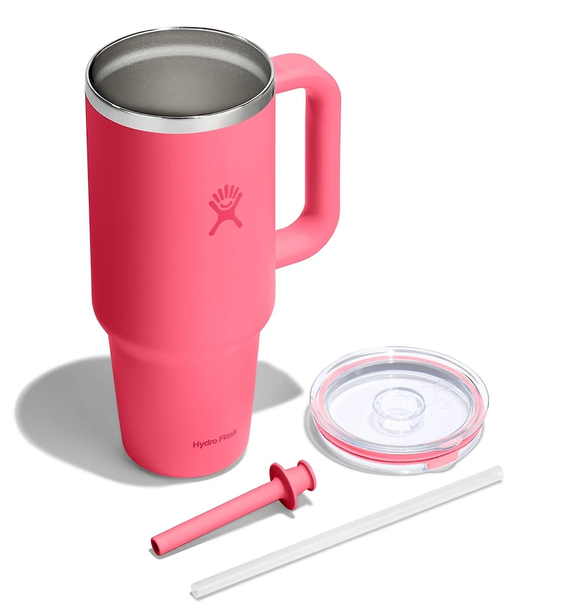 40oz Travel Tumbler Clear Lid Popstar Pink