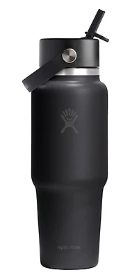 32oz Wide Flex Straw Travel Bottle Black