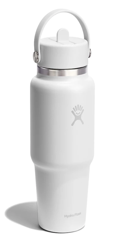 32oz Wide Flex Straw Travel Bottle White