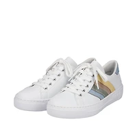 White Multi Stripe Lace Up