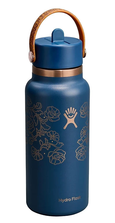 32oz Wide Flex Straw Cap Western Dark Blue