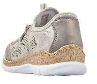 Grey Elastic Lace Slip On