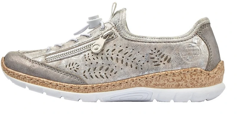 Grey Elastic Lace Slip On