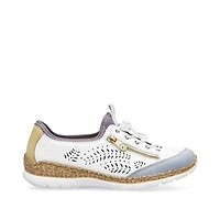 White Elastic Lace Slip On
