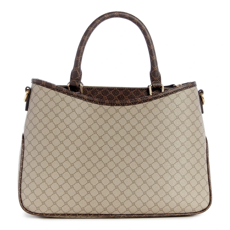 Kiley Satchel Beige/Brown Logo