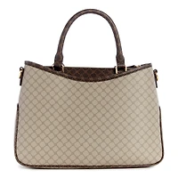 Kiley Satchel Beige/Brown Logo