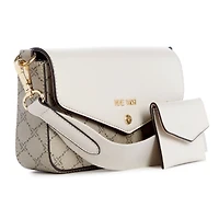 Peaches Mini Crossbody Flap Beige Logo/Milk