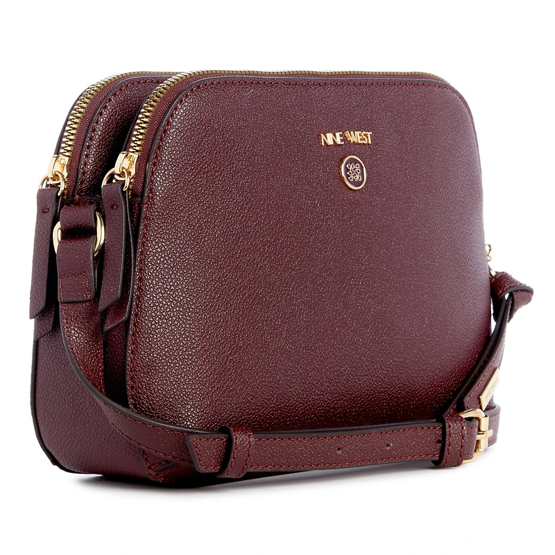 Eliena Mini DBL Zip Crossbody Merlot