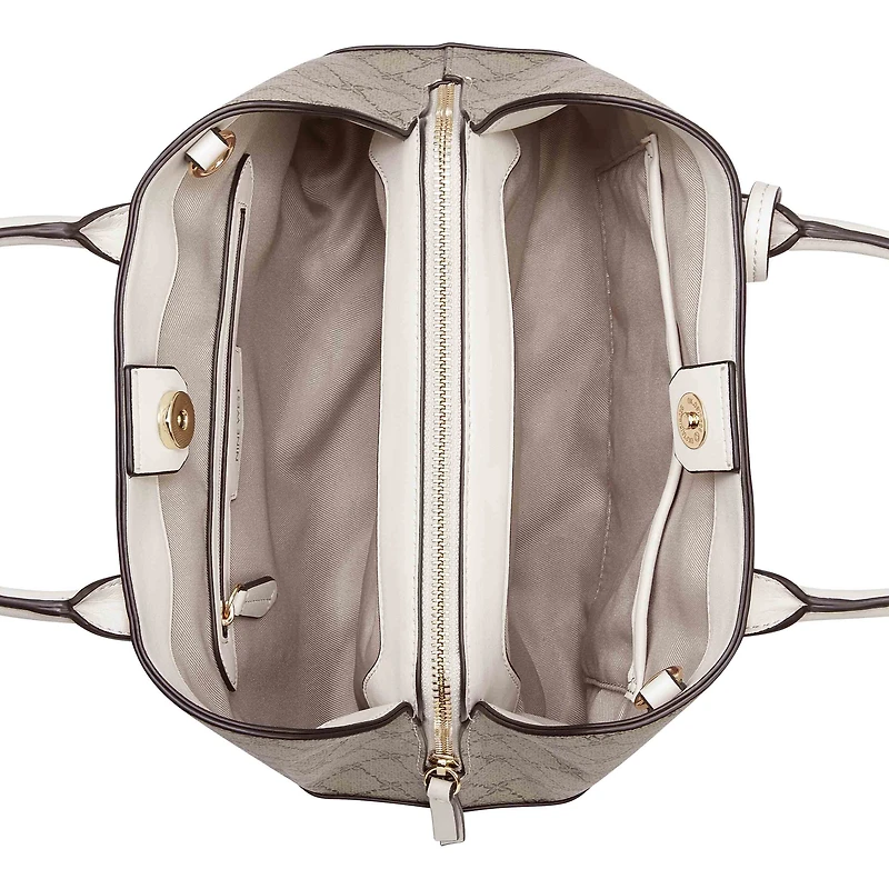 Brooklyn 3 Comp Satchel Beige Logo/Milk