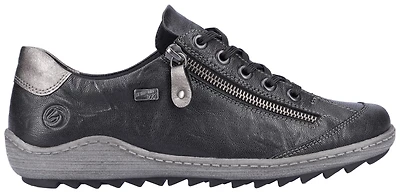 Black Lace Up W Side Zip