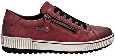 Red Lace Up W Side Zip