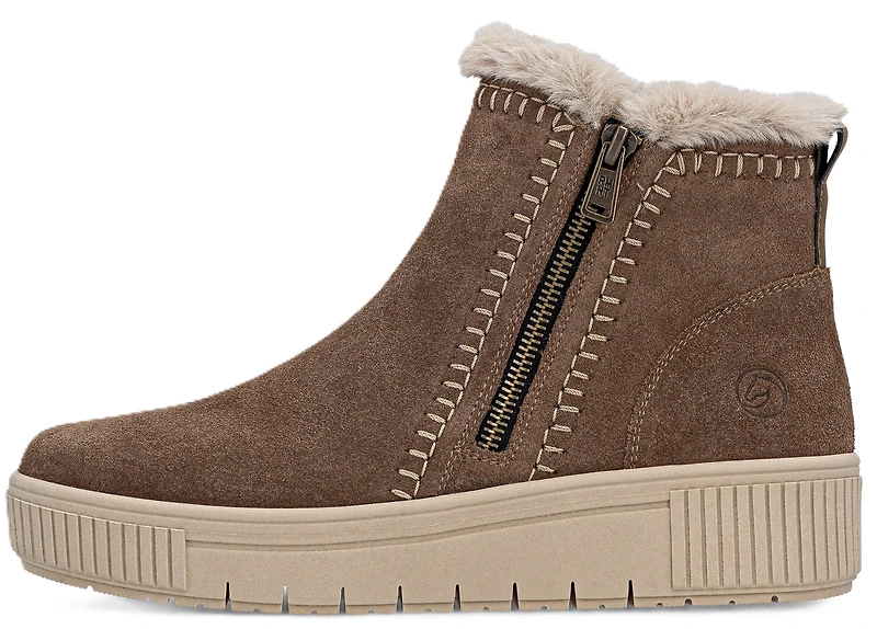 Beige Side Zip Ankle Boot