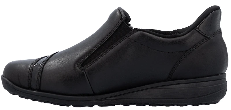 Black Slip On W Side Zip