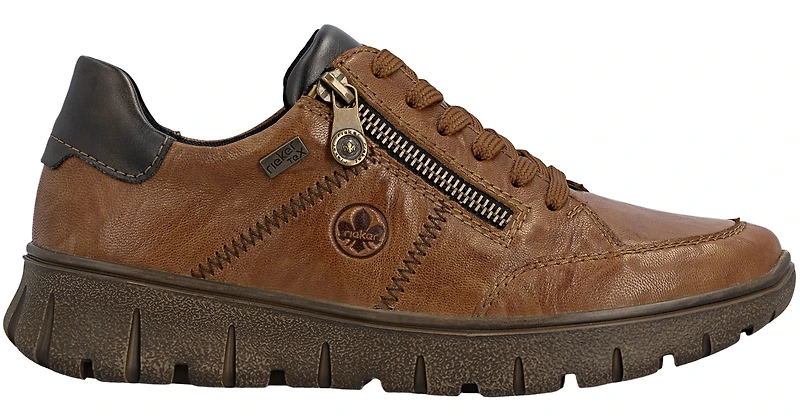 Tan Lace Up W Side Zip