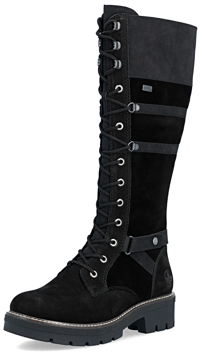 Black Tall Lace Up Boot