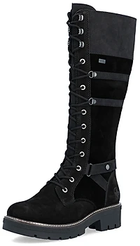Black Tall Lace Up Boot