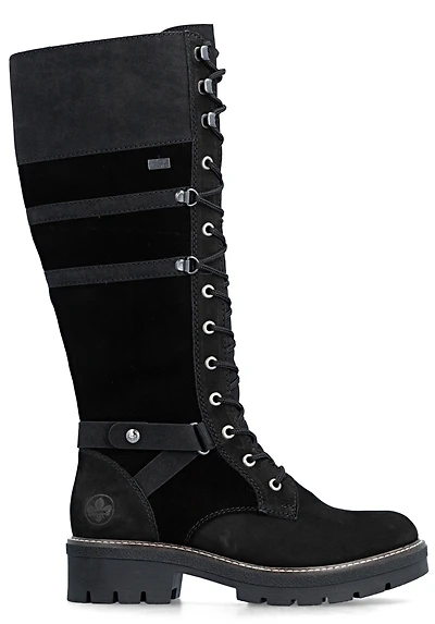 Black Tall Lace Up Boot