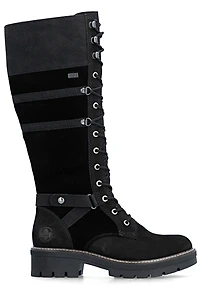 Black Tall Lace Up Boot