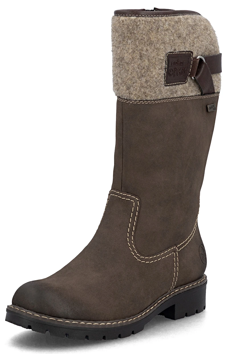 Brown Tall Side Zip Boot