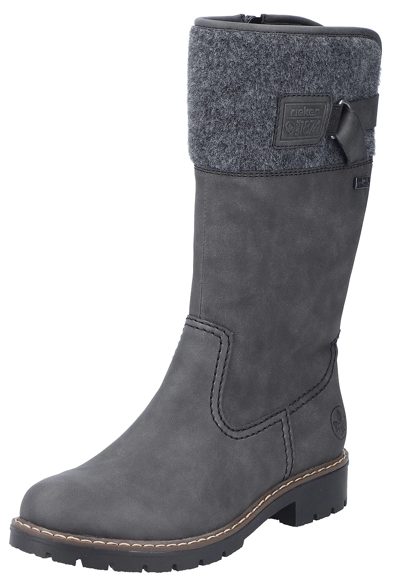 Grey Tall Side Zip Boot