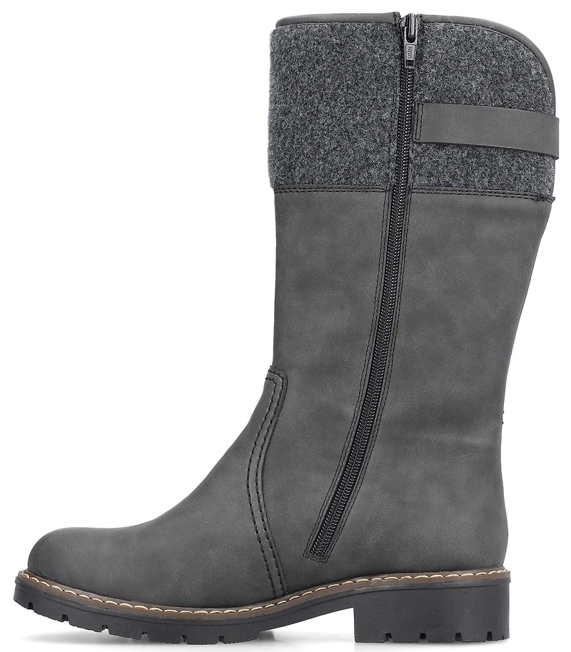 Grey Tall Side Zip Boot