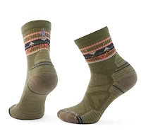 W Hike Light Cushion Zig Zag Valley Mid Crew Socks Winter Moss