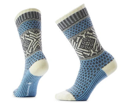 Everyday Cozy Popcorn Snowflake Crew Socks Serene Blue