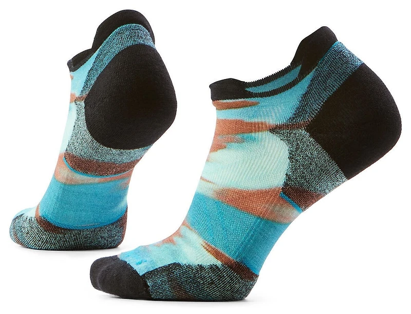 Women's Run Targeted Cushion Brushed Print Low Ankle Socks Nightfall Blue