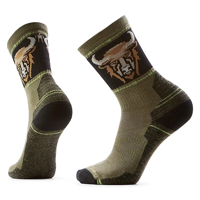 Hike Light Cushion Bison Crew Socks Winter Moss
