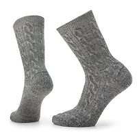 Women's Everyday Cable Crew Socks Medium Grey