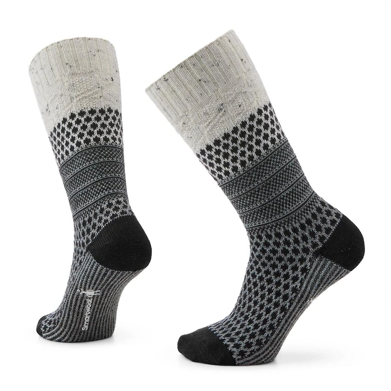 Women's Everyday Popcorn Cable Crew Socks Natural Donegal