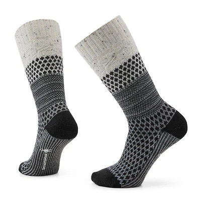 Women's Everyday Popcorn Cable Crew Socks Natural Donegal