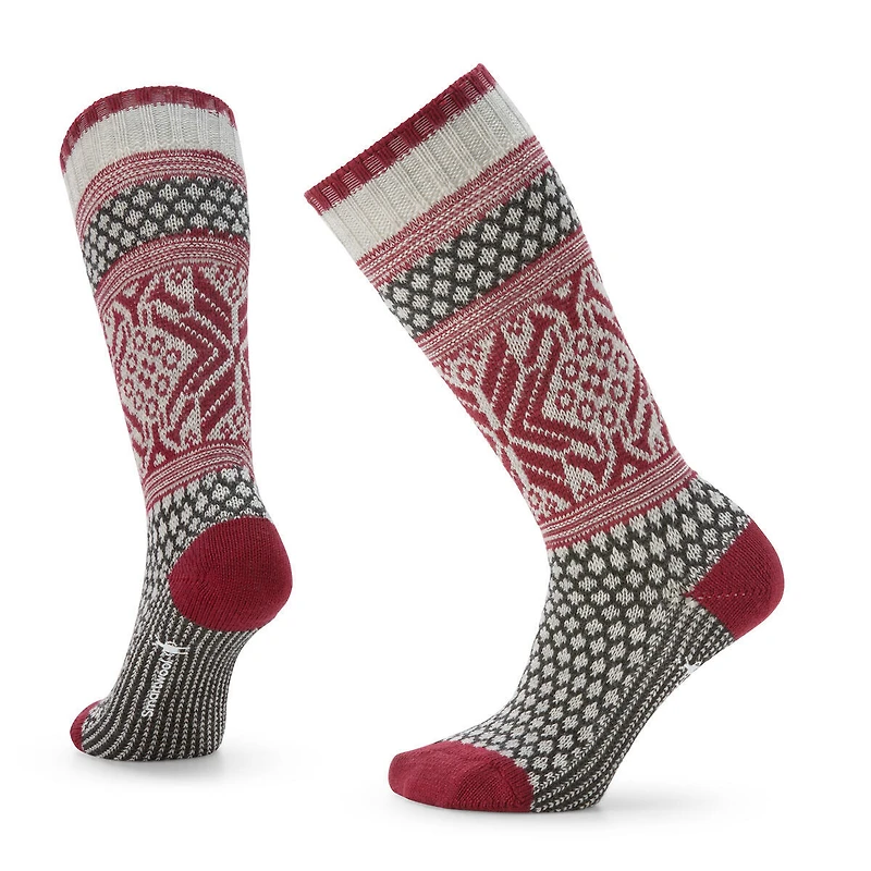 W Everyday Popcorn Snowflake Pattern Crew Socks Ash