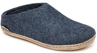 Wool Felt Clog Leather Sole Denim